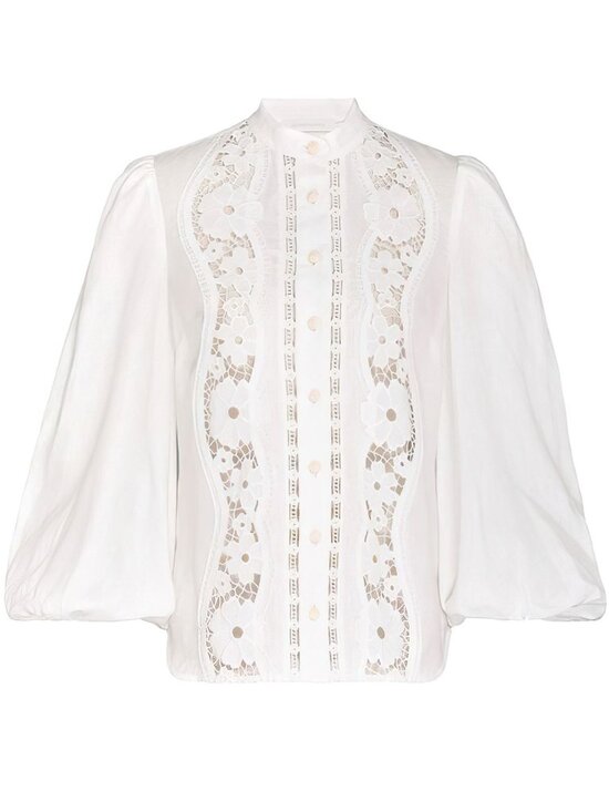 Zimmermann Halcyon Broderie Shirt White US 8 - Picture 6 of 15